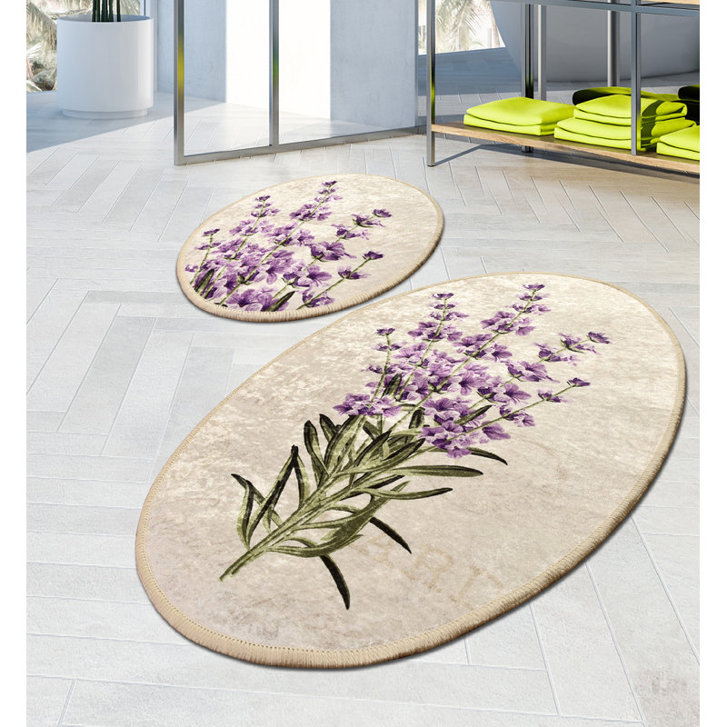 One Allium Way® Menomonie Lavender 2 Piece Bath Rug Set & Reviews Wayfair